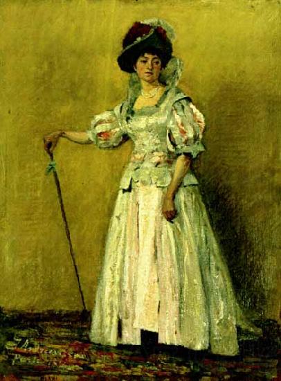 Ion Andreescu Portret de femeie in costum de epoca Norge oil painting art